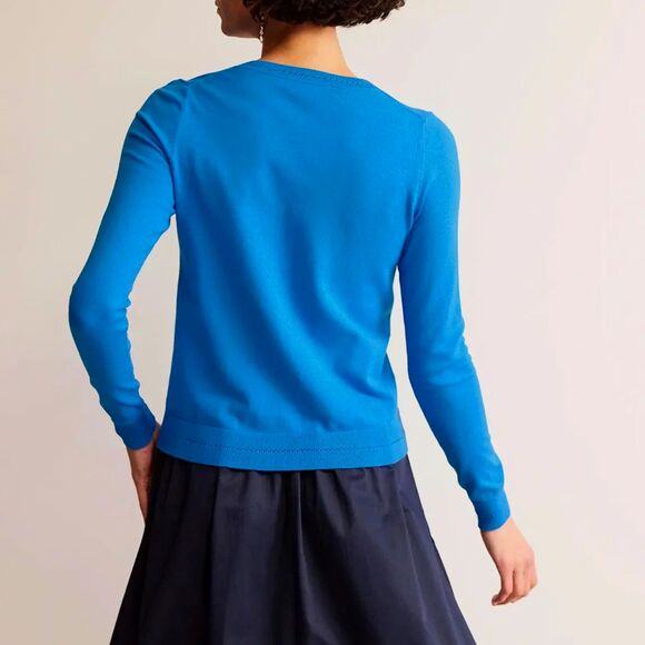 Boden Catriona Cotton Cardigan Sweater - Light Blue M - Picture 2 of 8